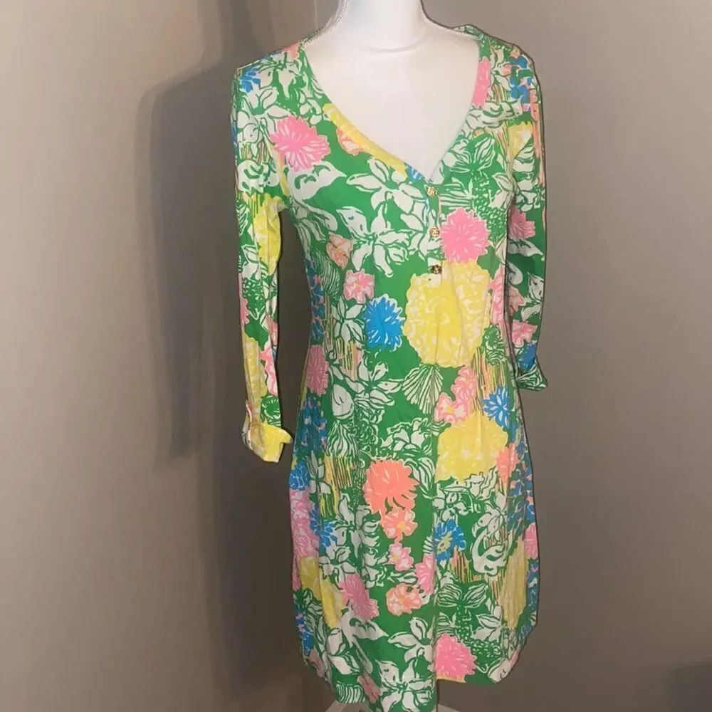 Lilly Pulitzer “Hibiscus Stroll” Palmetto Dress! - Picture 3 of 12